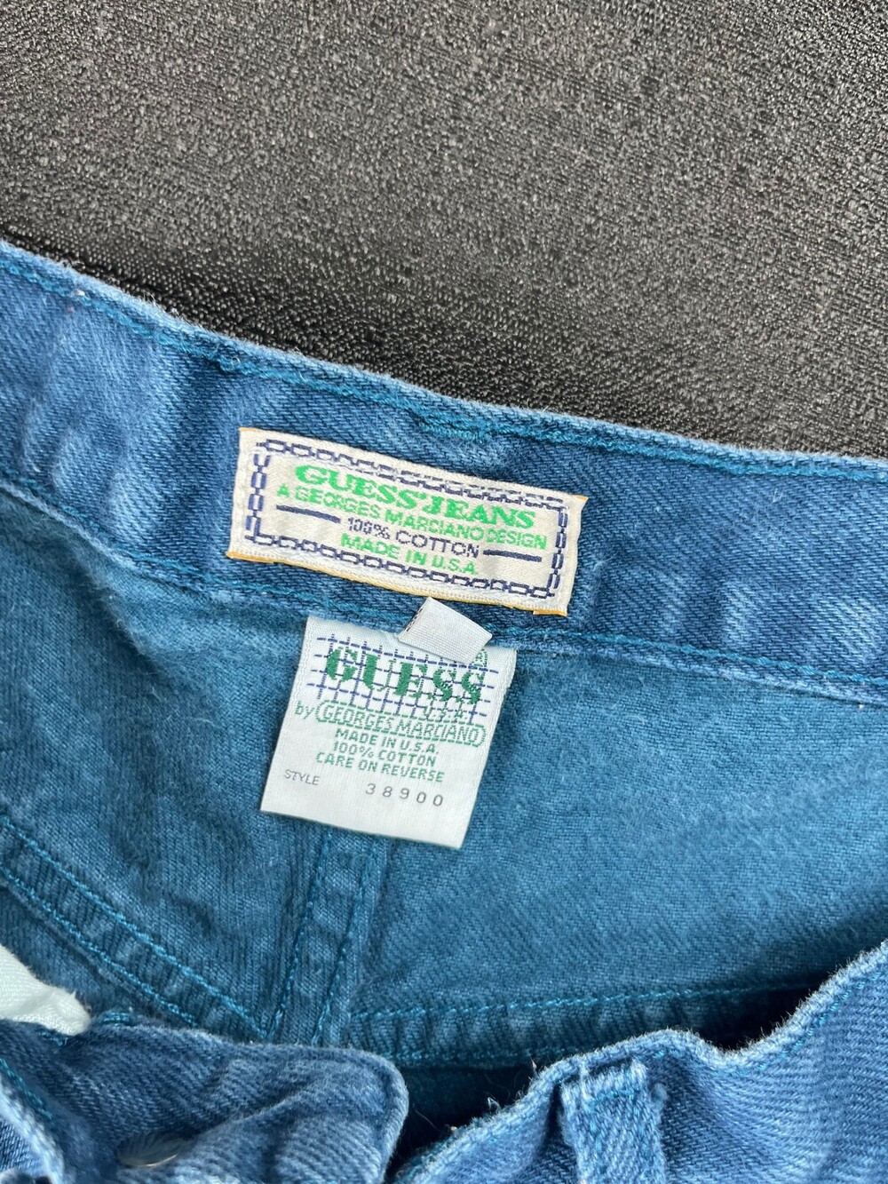 Vintage Guess high waisted denim cutoff denim Shorts Made in USA Frayed Hem